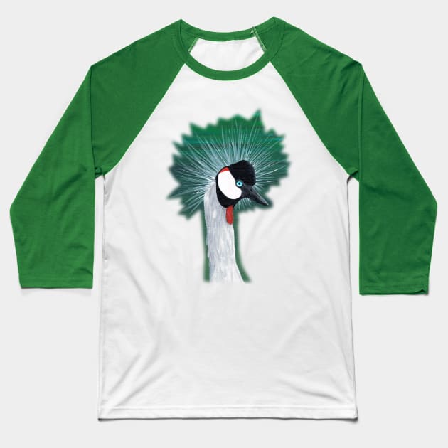 Crowned crane Baseball T-Shirt by Bwiselizzy